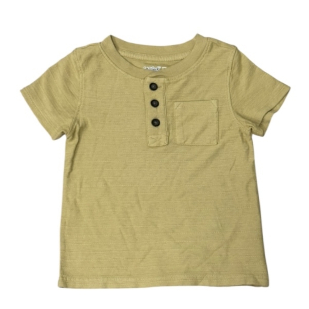 Kids Tan Button-Up Shirt, Cat & Jack kids t-shirt, size 2T/ US, 100% cotton, wit